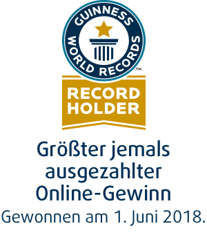 Guinness World Records - Rekordhalter: Größter jemals ausgezahlter Online-Gewinn in 2018